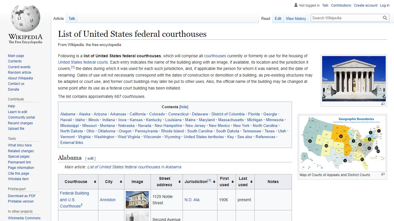 List of United States federal courthouses - Wikipedia